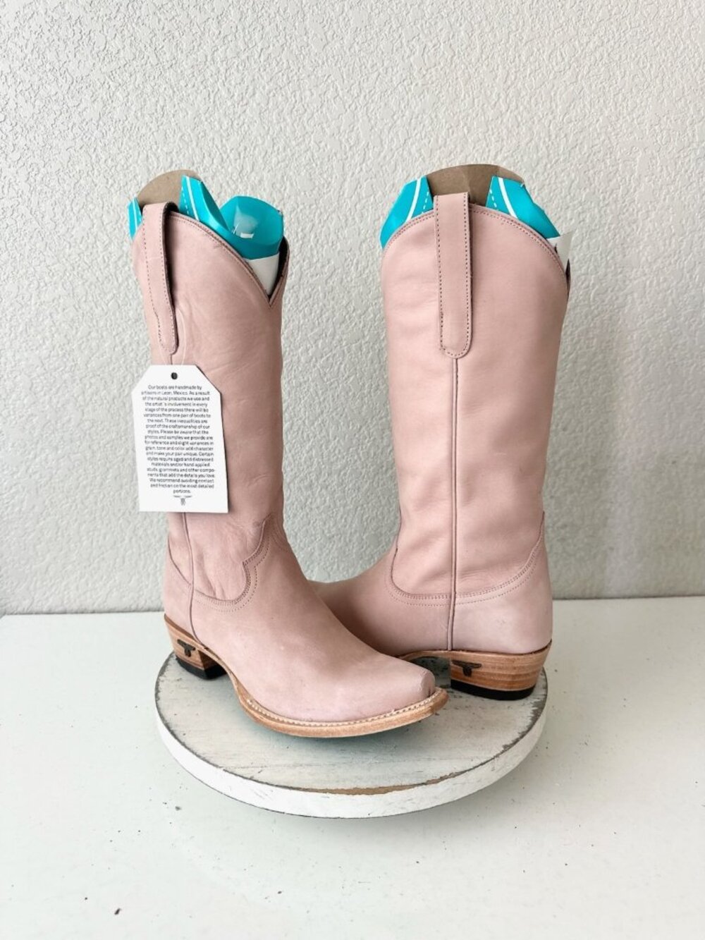 Lane EMMA JANE Pink Cowboy Boots Western Cowgirl Mid Calf Tall Snip Toe Sz 6.5